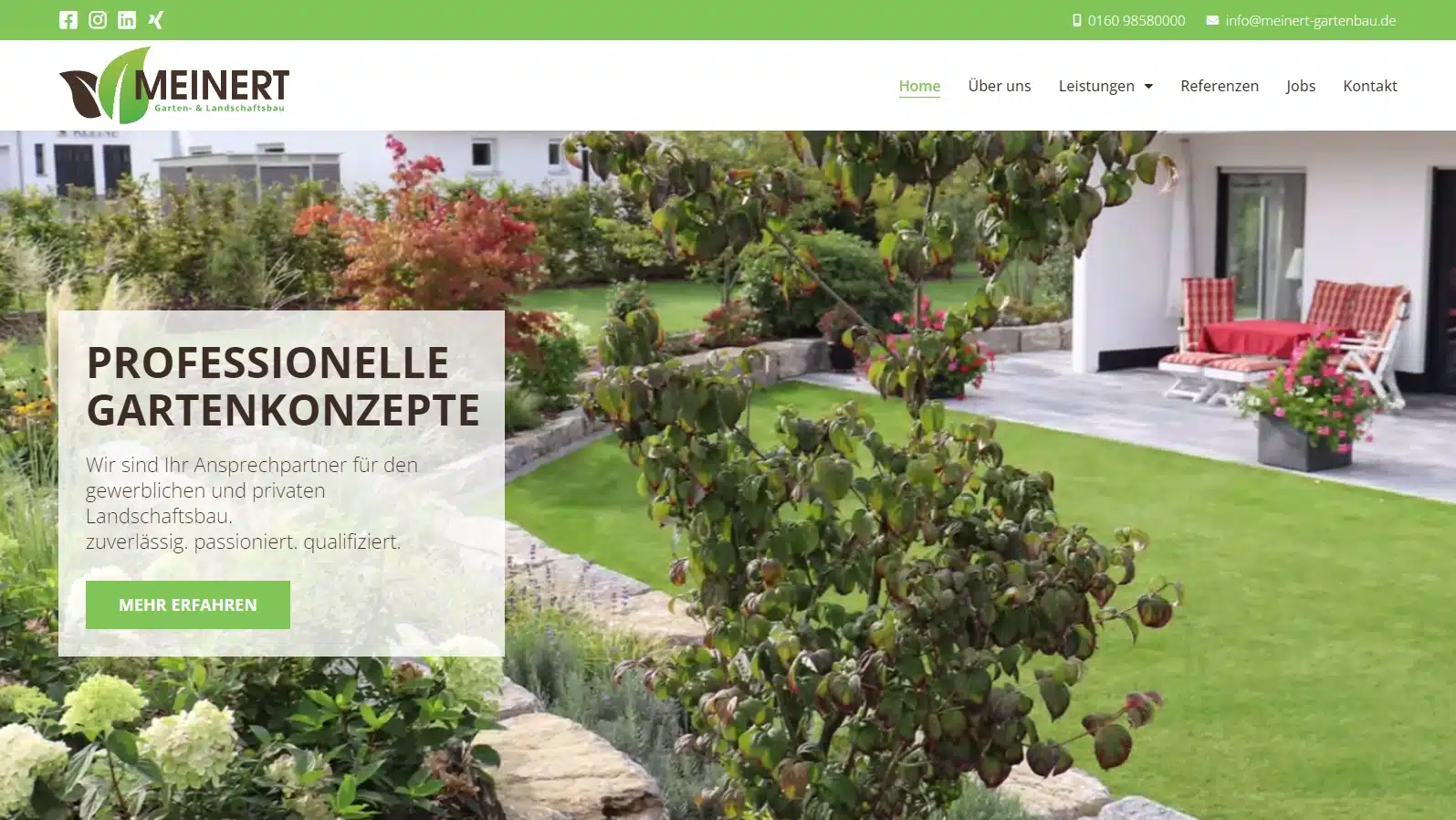 Webseite Garten Landschaftsbau