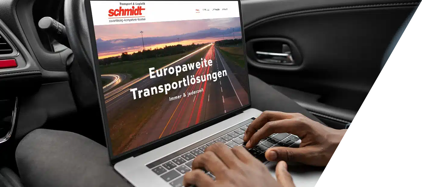 Schmidt Transport und Logistik Referenz Website Laptop